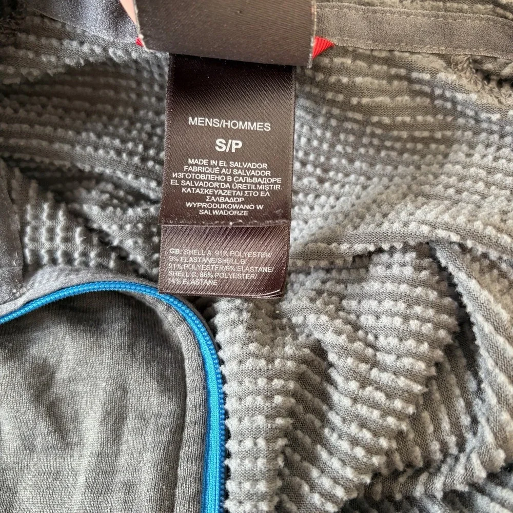 The North Face Small 1/2 Zip Pullover Gray Blue Grid Fleece Long Sleeve Jacket